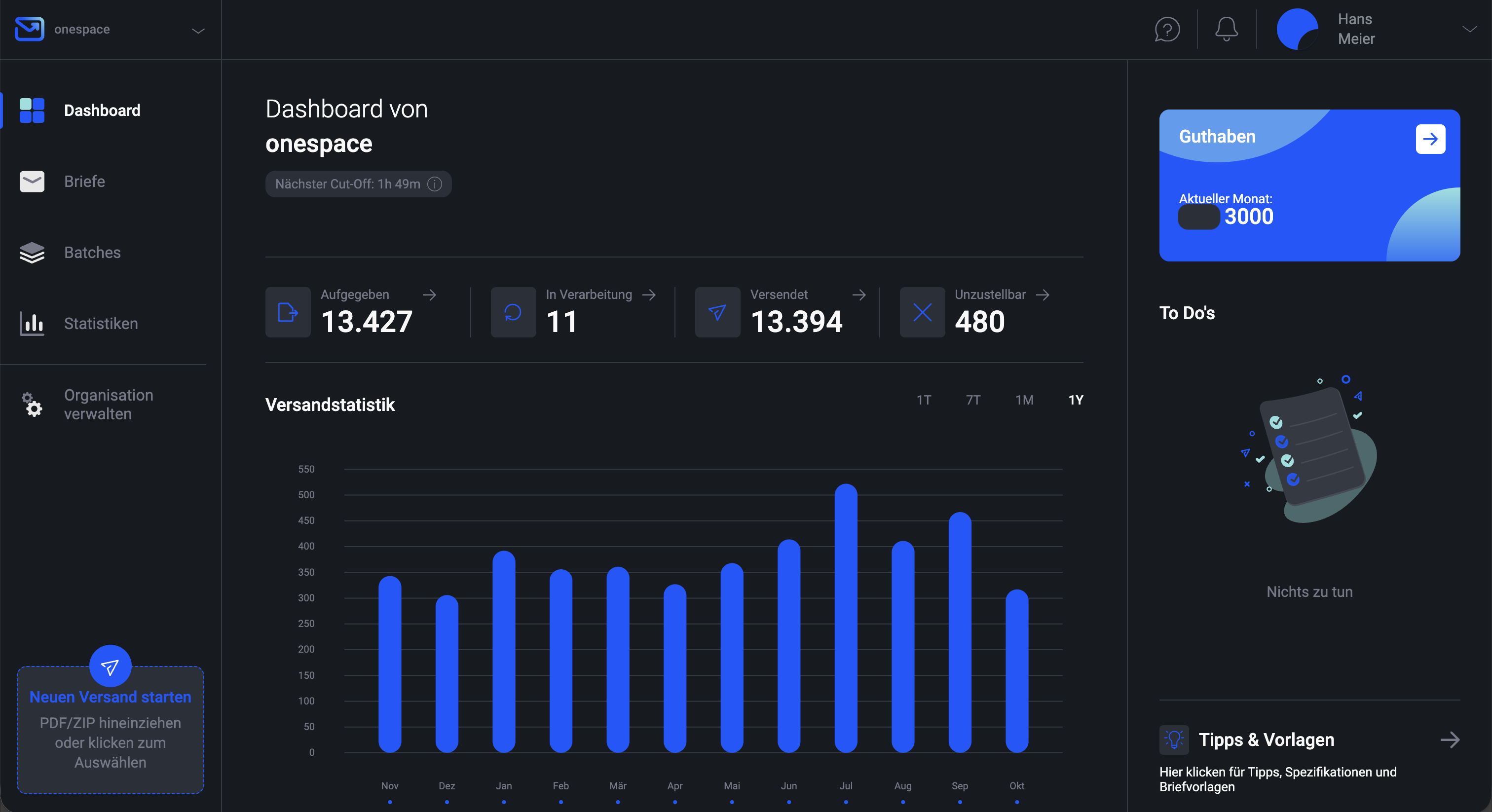 Output management - Pingen Dashboard