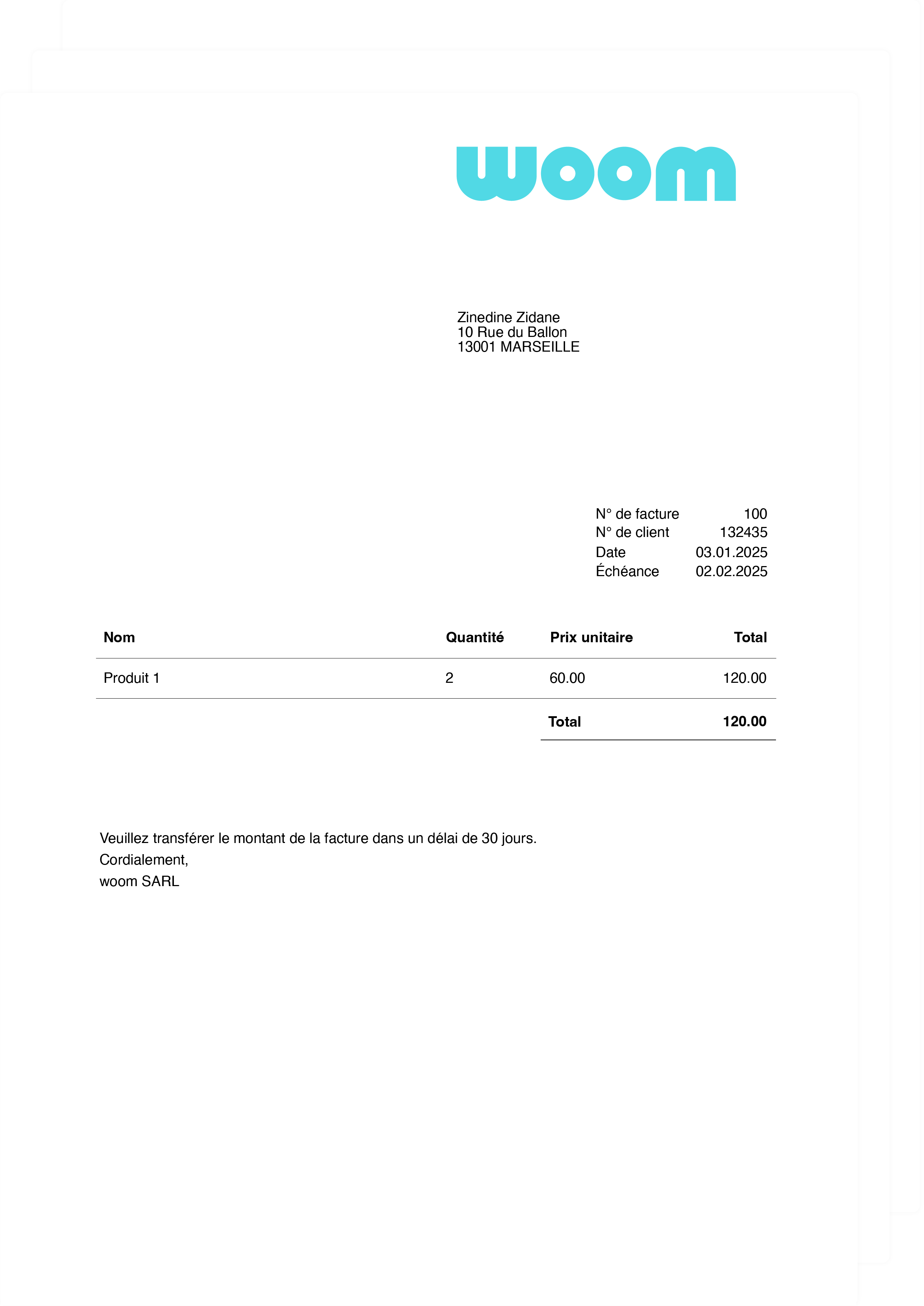Cas d’usage envoi groupé – factures