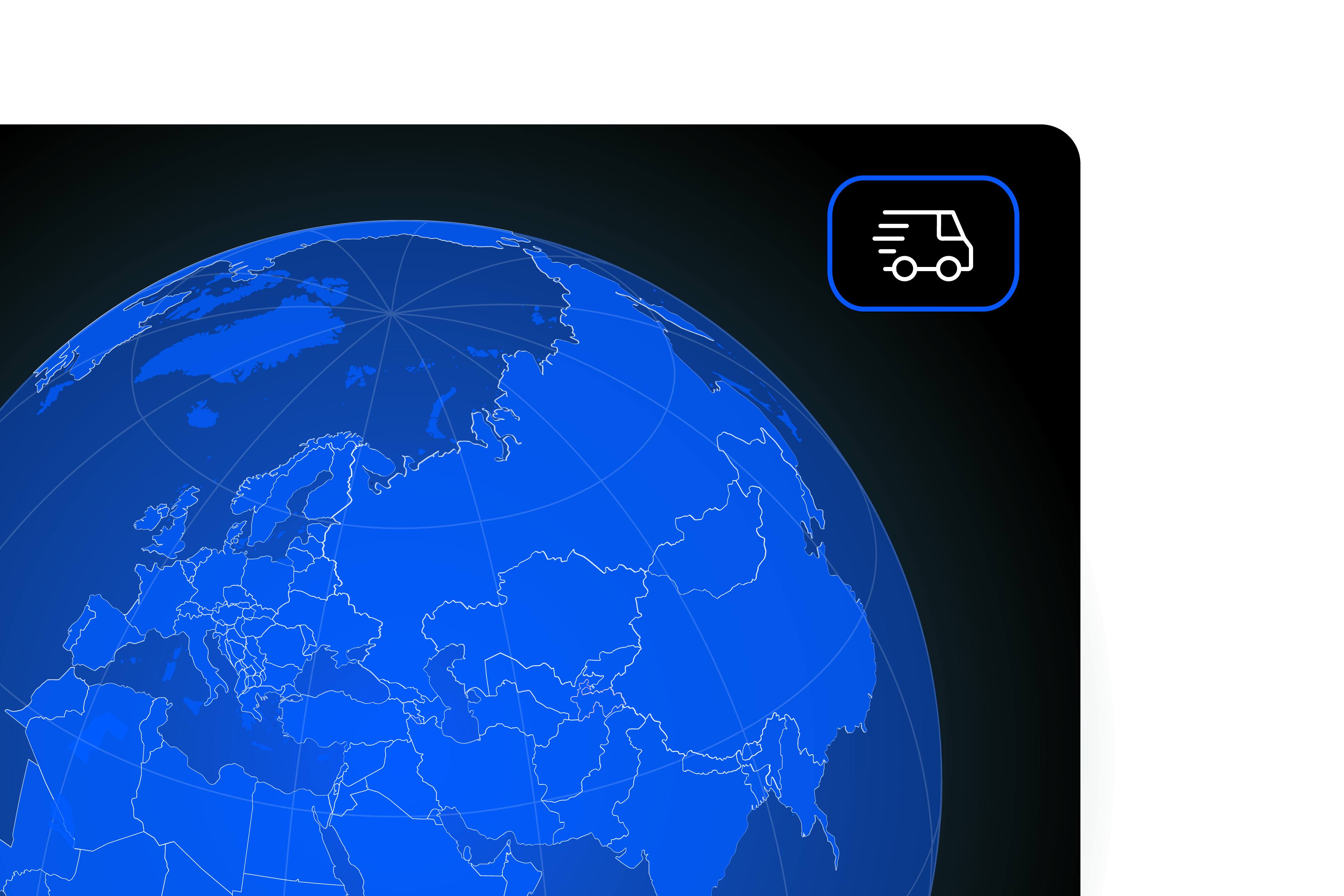 Illustration d’un globe avec un camion de livraison